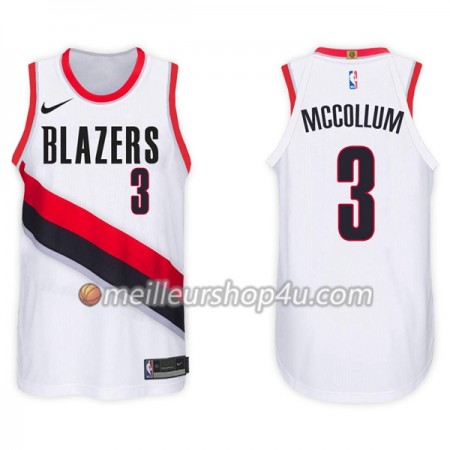 Maillot Basket Homme Portland Trail Blazers CJ McCollum 3 Nike 2017-18 Blanc Swingman